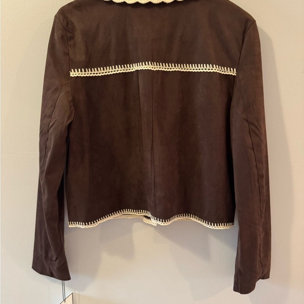 Bagatelle Collection Faux Suede Crochet Trim Jacket S NWT - Picture 6 of 8